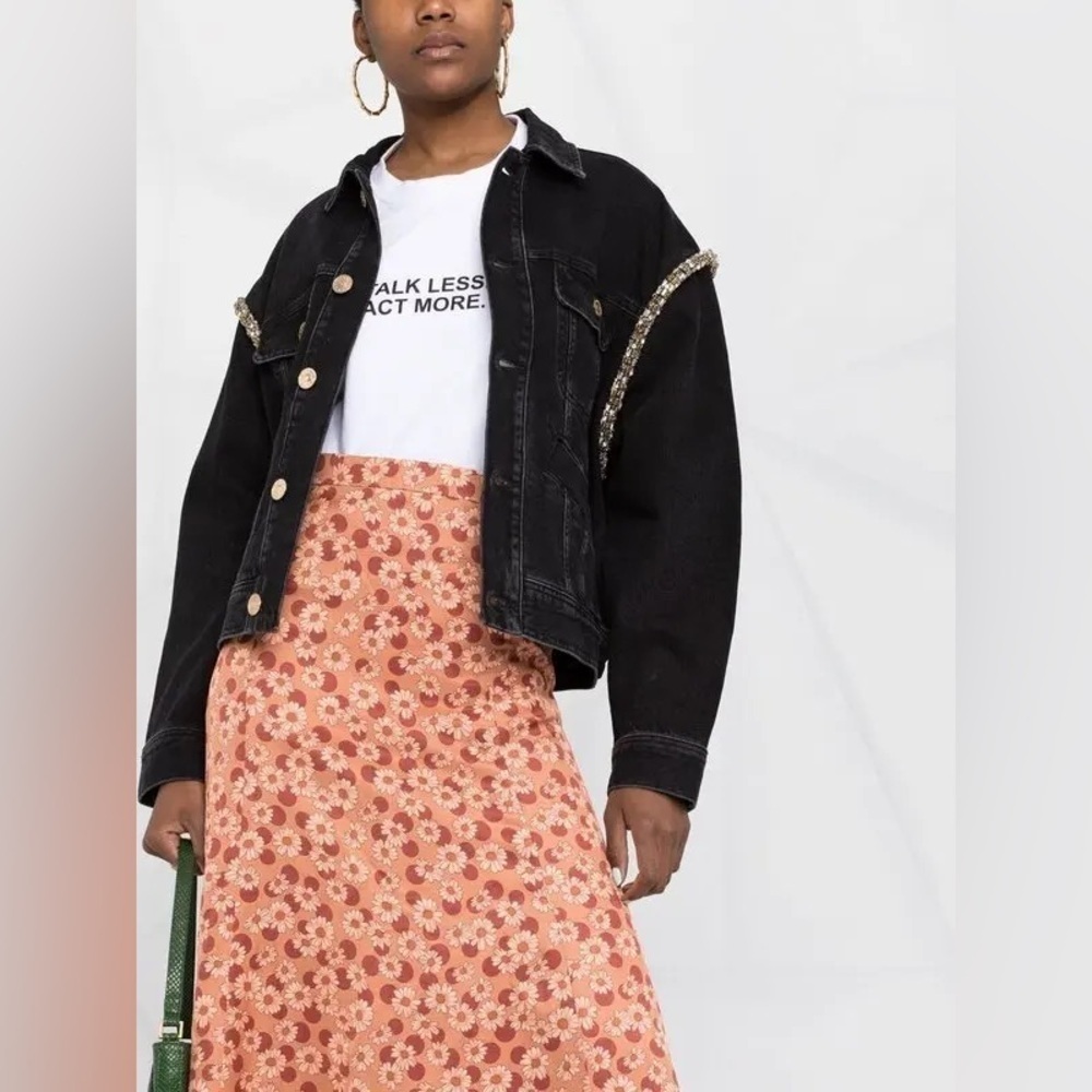 SANDRO Pascaline Floral-Print Skirt - Neutrals US Size 4 - Picture 8 of 15